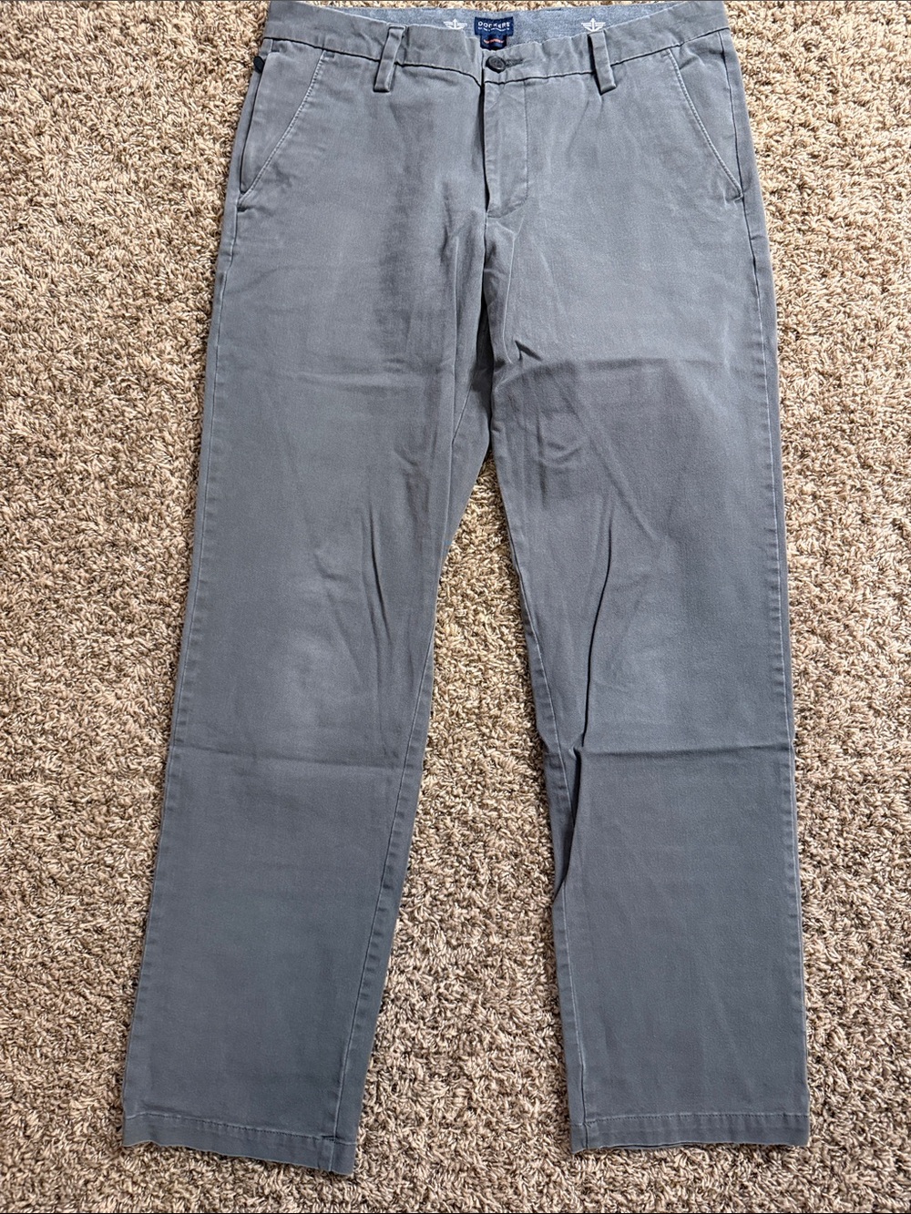 Dockers Gray Straight-Leg Chinos